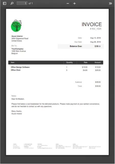 Invoice document