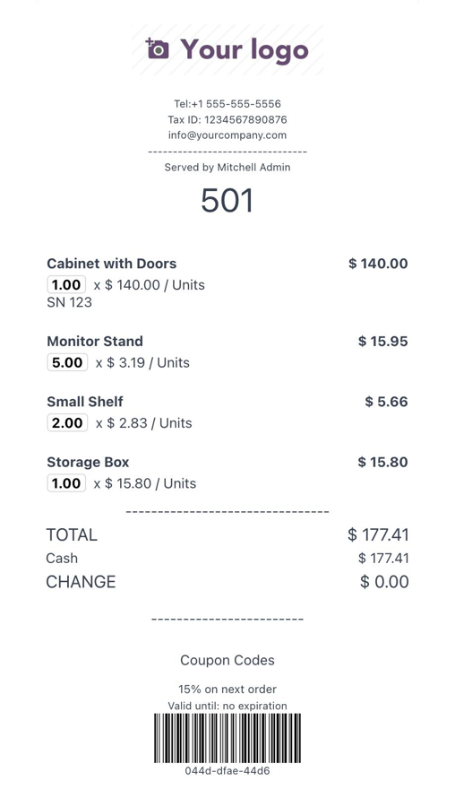 Scanned receipt