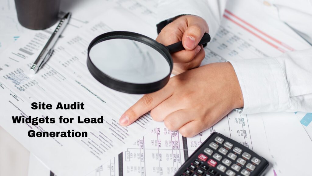 The image shows a person holding a calculator with a printed document that includes financial data and calculations related to Widgets for Lead Generation. The document includes numbers, percentages, assets, liabilities, and shareholder equity. The person seems to be reviewing or analyzing the information on the calculator and the document.

