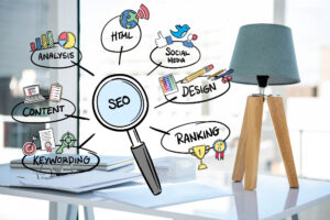 Important points of SEO like keywords, design and content.